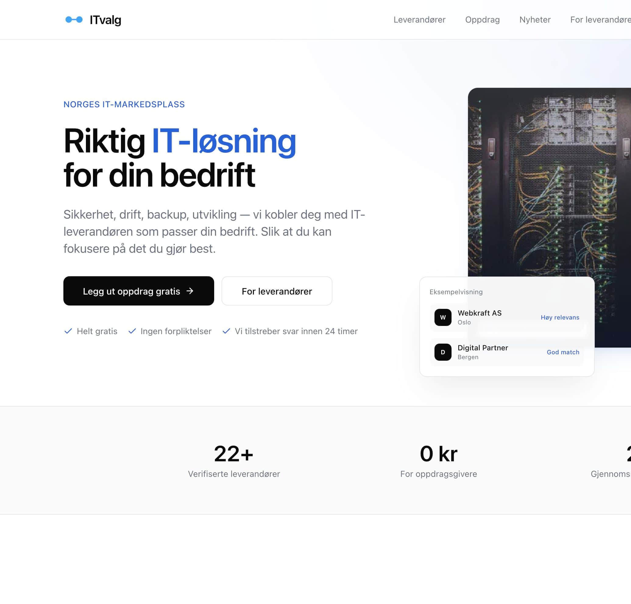Norges IT-markedsplass — matching mellom bedrift og leverandør