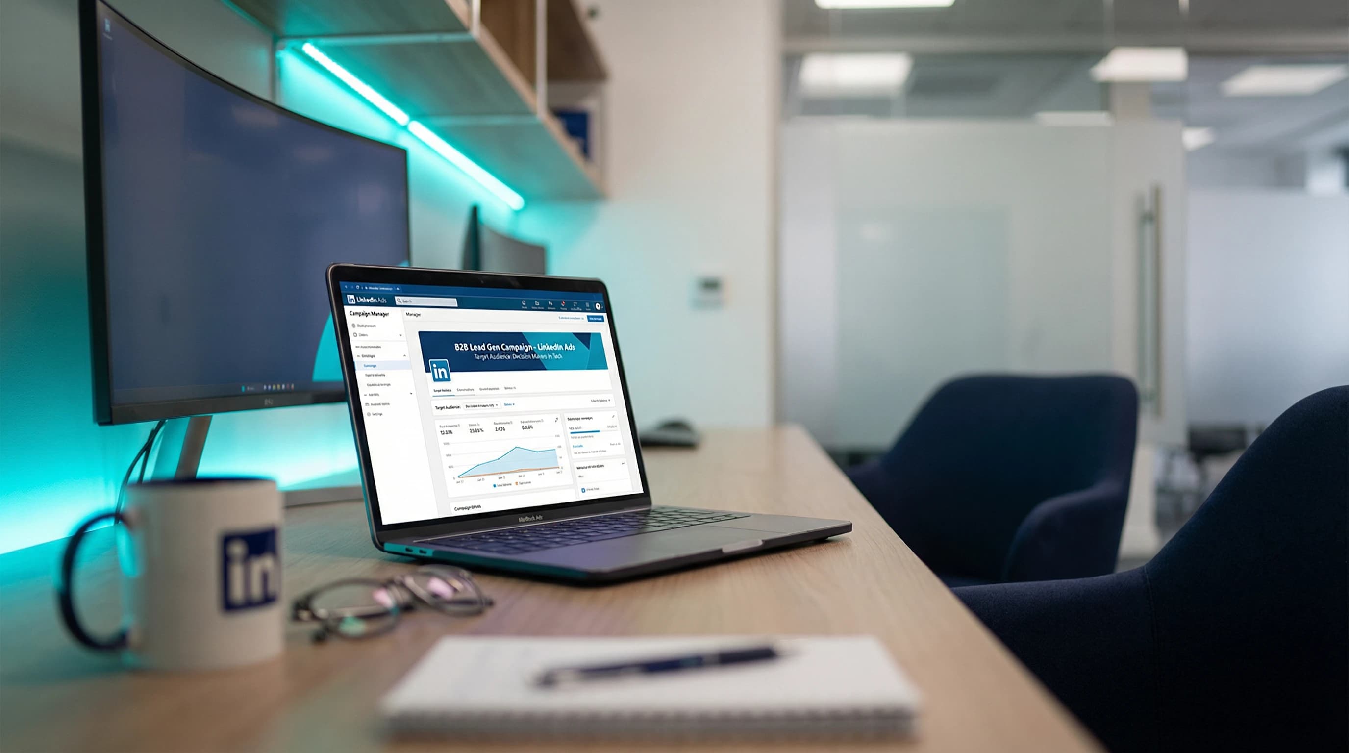 LinkedIn Ads for B2B-bedrifter - Komplett Guide – illustrasjon | Visionmedia