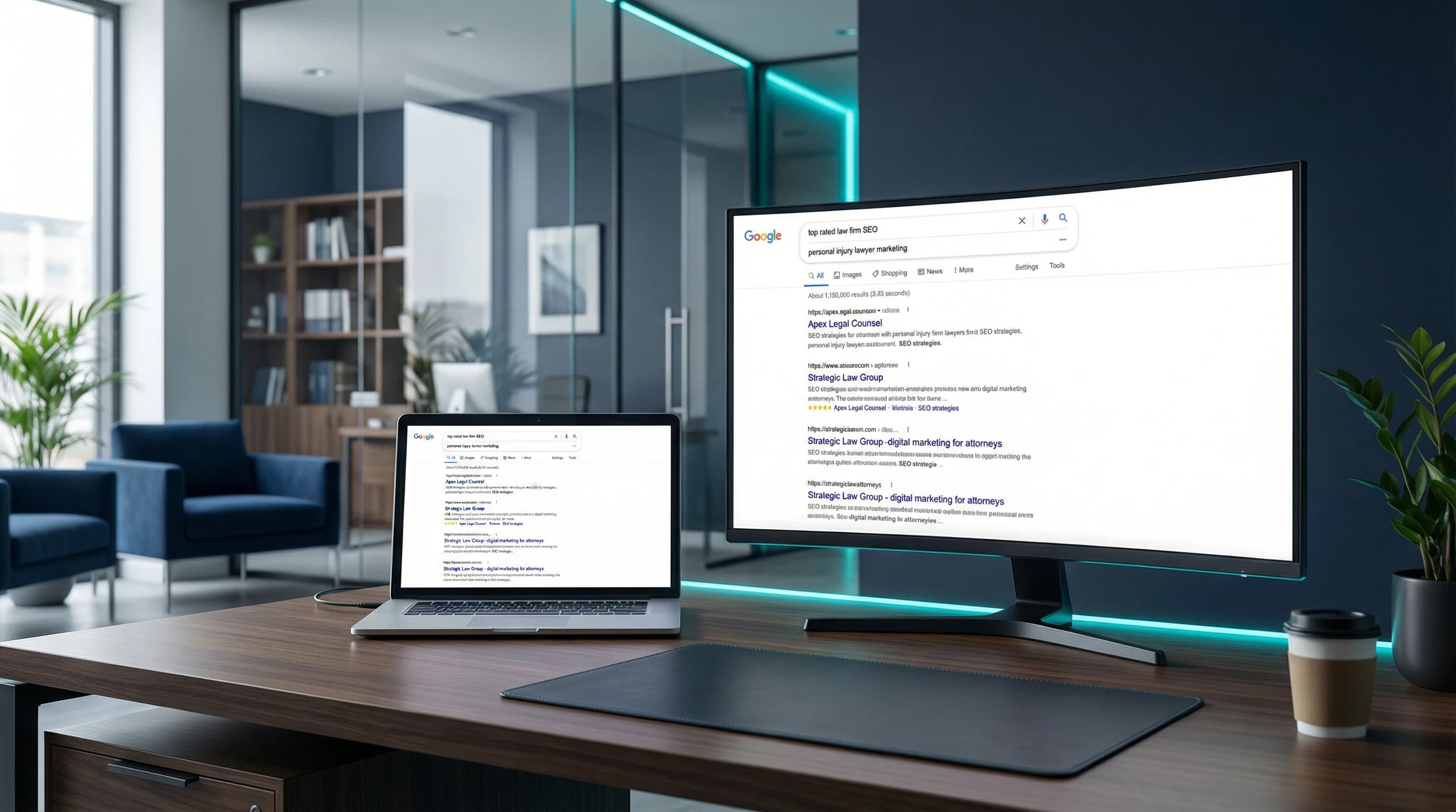 SEO for Advokater: Slik Blir Advokatkontoret Synlig i Google – illustrasjon | Visionmedia