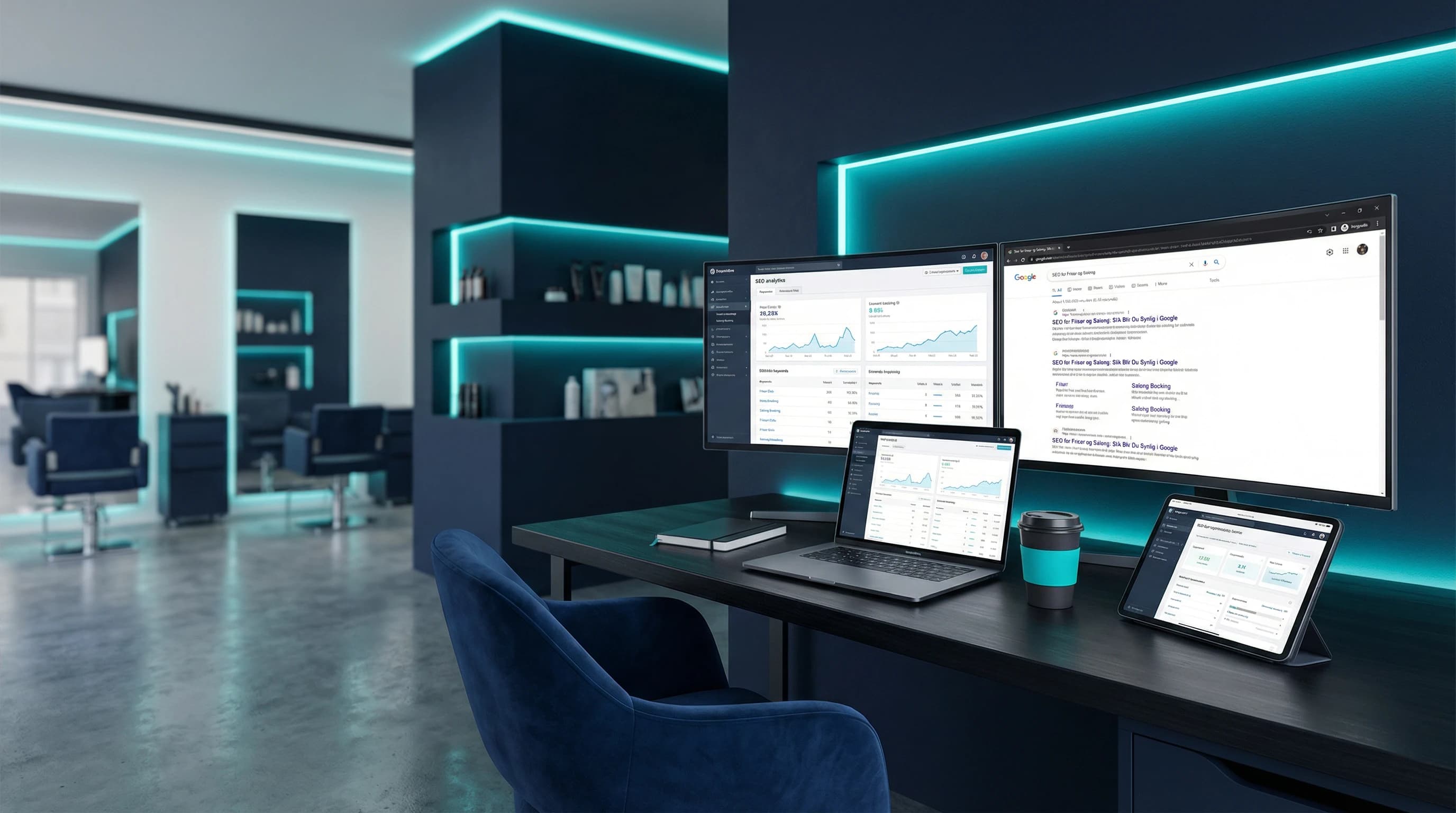 SEO for Frisør og Salong: Slik Blir Du Synlig i Google – illustrasjon | Visionmedia