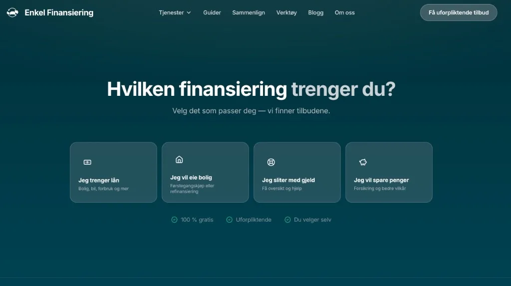Konverteringsoptimalisert nettside for billån