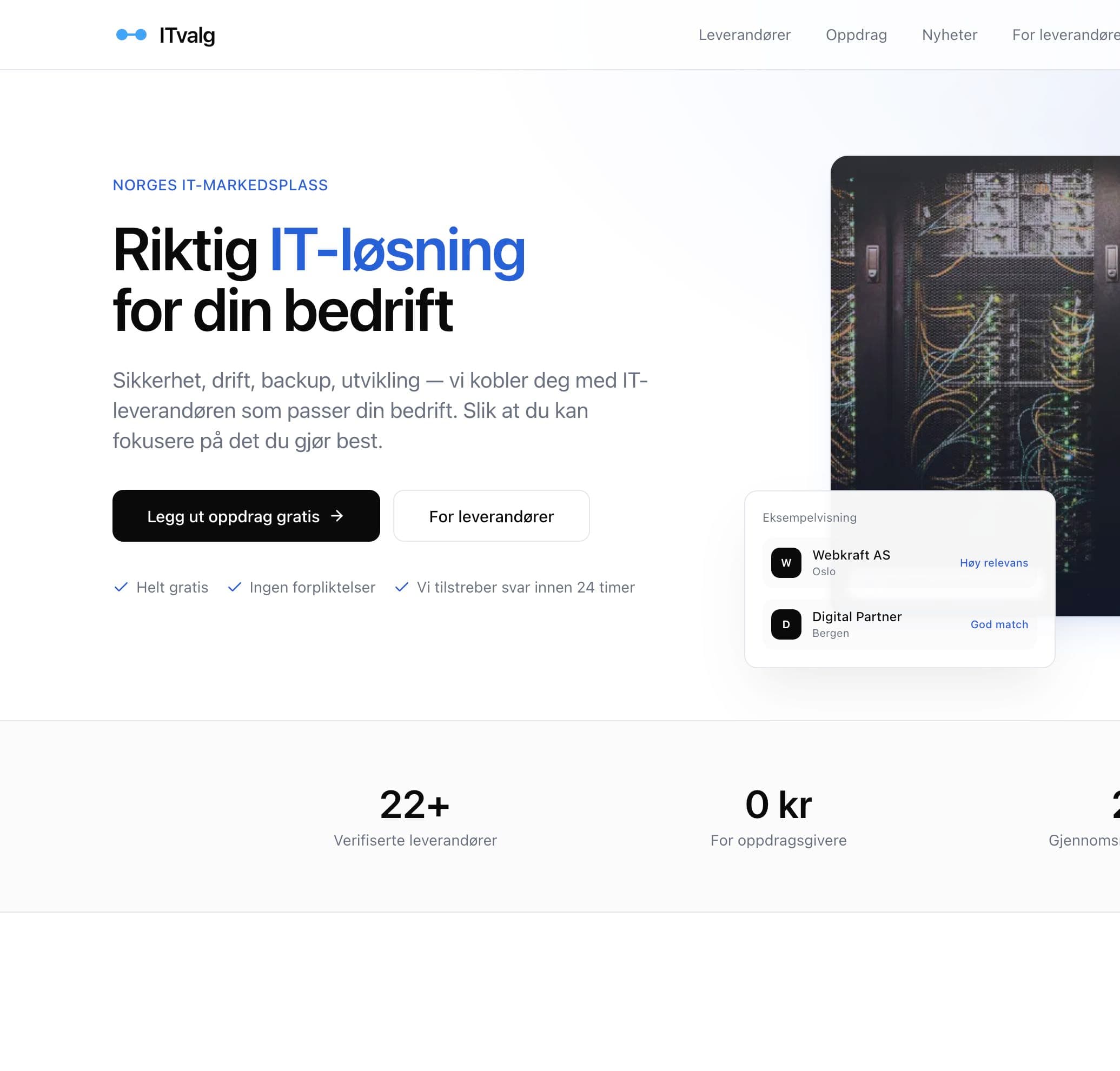 Norges IT-markedsplass — matching mellom bedrift og leverandør
