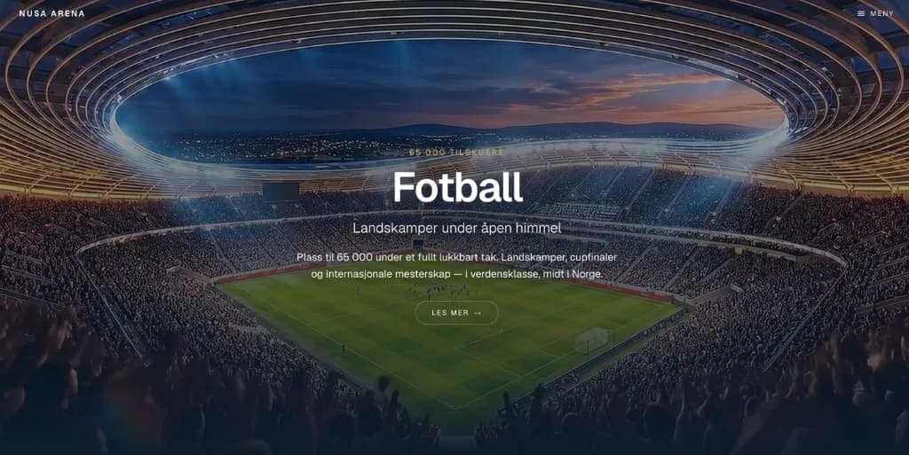 Fotball — landskamper under åpen himmel med 65 000 tilskuere