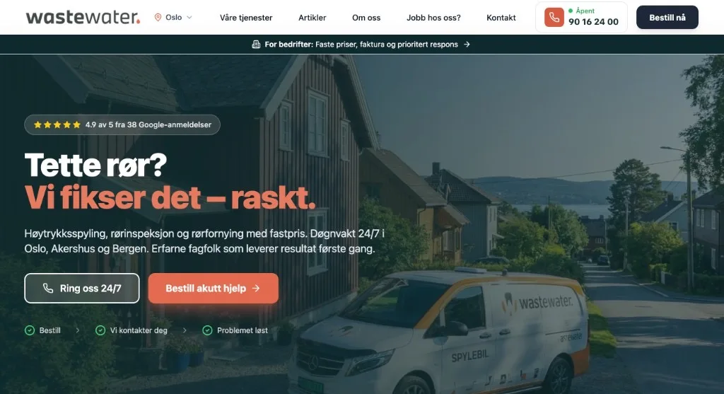 Lokal SEO for Norges mest kjente spylebil-selskap