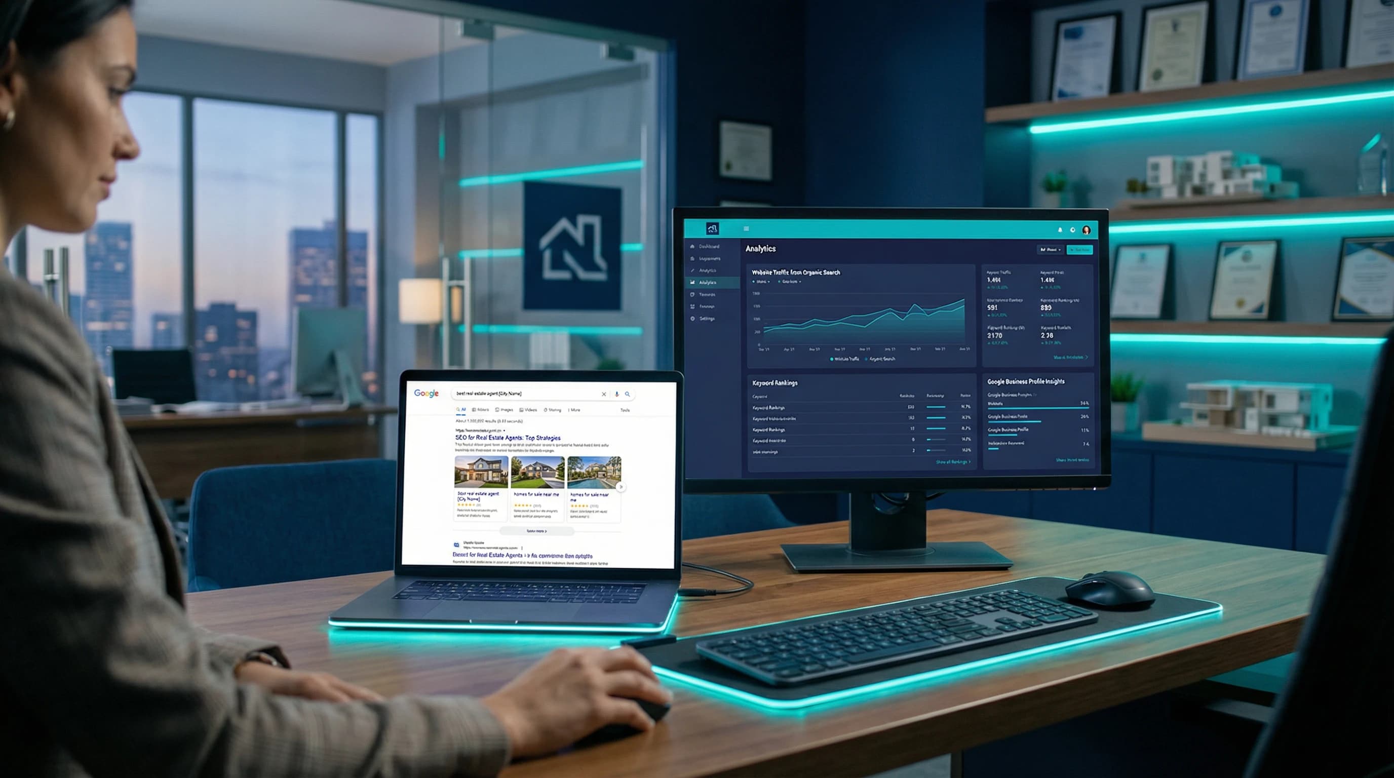 SEO for Eiendomsmegler: Slik Blir Meglerkontoret Synlig i Google – illustrasjon | Visionmedia